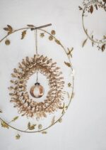 Corona Metal Hojas Navidad - Imagen 3