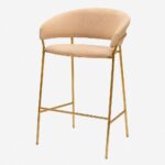 Taburete Beige y Dorado