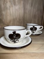 Juego Café con leche 6 tazas con plato Maravilla Marrón