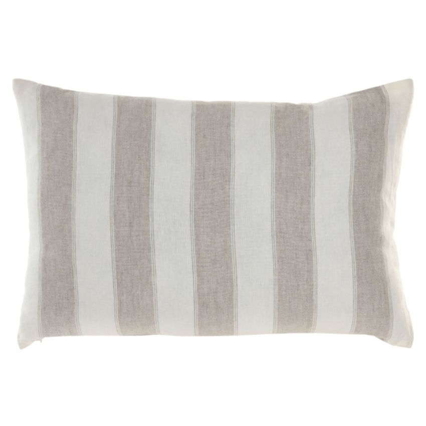 Cojín Lino Rayas Beige Rectangular Cojín Lino Rayas Beige Rectangular - Imagen 1