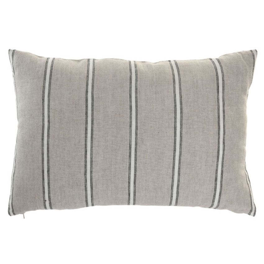 Cojín Lino Rectangular Topo Gris Rayas Cojín Lino Rectangular Topo Gris Rayas - Imagen 1