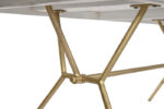 Mesa Comedor Dorada Madera Maciza - Imagen 2
