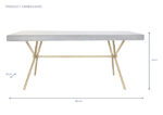 Mesa Comedor Dorada Madera Maciza - Imagen 5