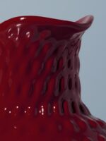 Jarra Cerámica Roja Punta Diamante - Imagen 6