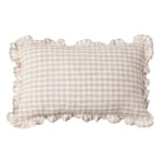 Cojín Vichy Beige Rectangular