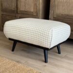 Banqueta Vichy Blanca Y Beige