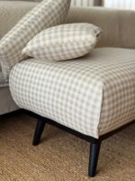 Cojín Vichy Blanco Y Beige - Imagen 4