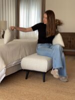 Cojín Vichy Blanco Y Beige - Imagen 5