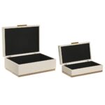 Set 2 Cajas Beige / Dorado