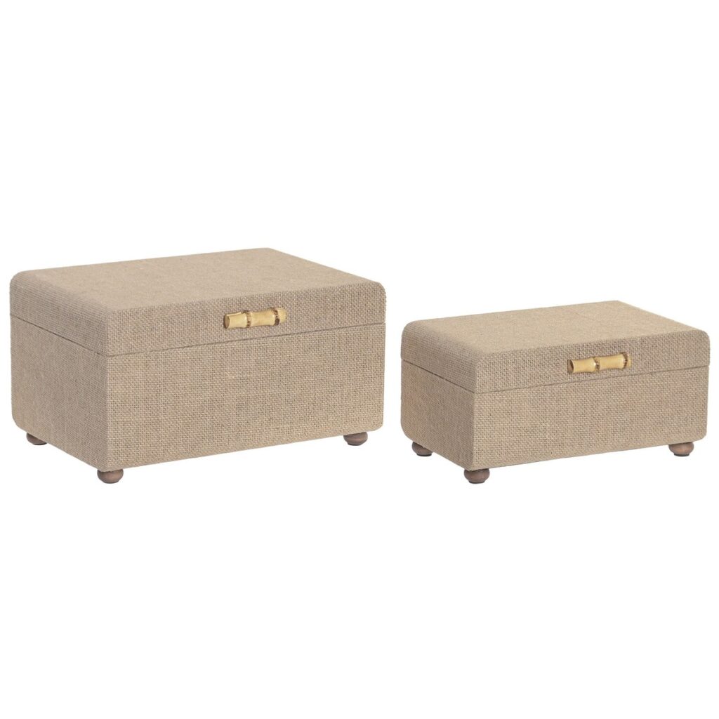 JO-227092-sq Set 2 Cajas Madera / Fibra